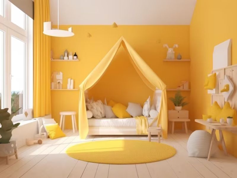 cores para quarto infantil misto amarelo e laranja