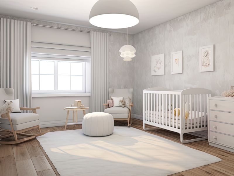 cores para quarto infantil misto branco e cinza